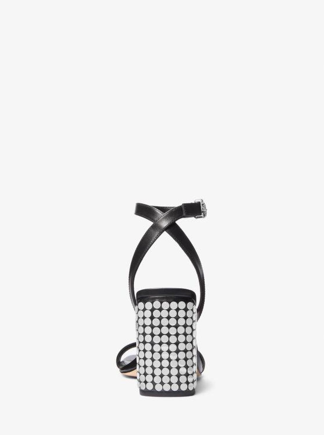 Merriam Studded Leather Block Heel Sandal