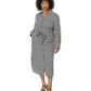 Plus-Size Houndstooth Belted Crepe Shirtdress