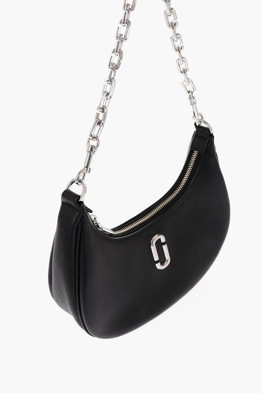 Leather Hobo Bag With Chain Shoulder Strap