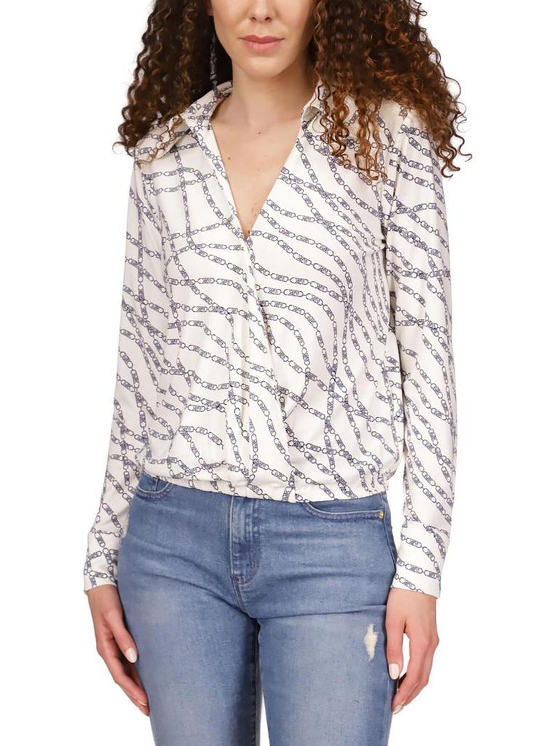 Womens Logo Collared Wrap Top