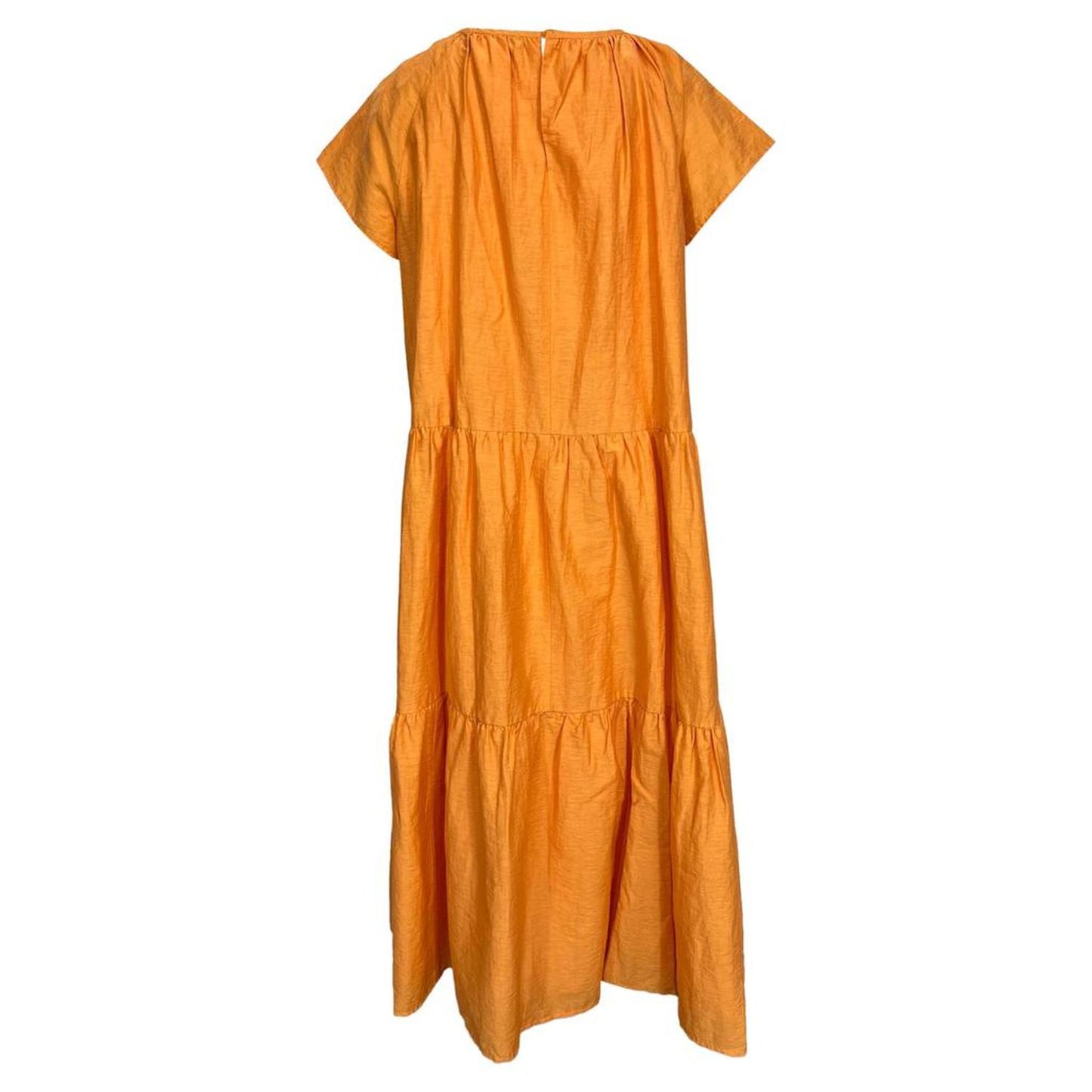 Weekend Max Mara Nembi Midi Tiered Dress in Orange Linen