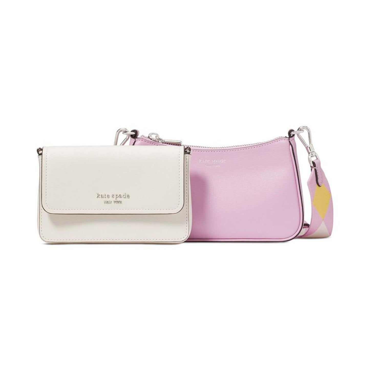 Double Up Colorblocked Saffiano Leather Crossbody