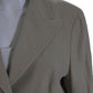 Women's Collared Long Sleeves Line Two Button Blazer Beige