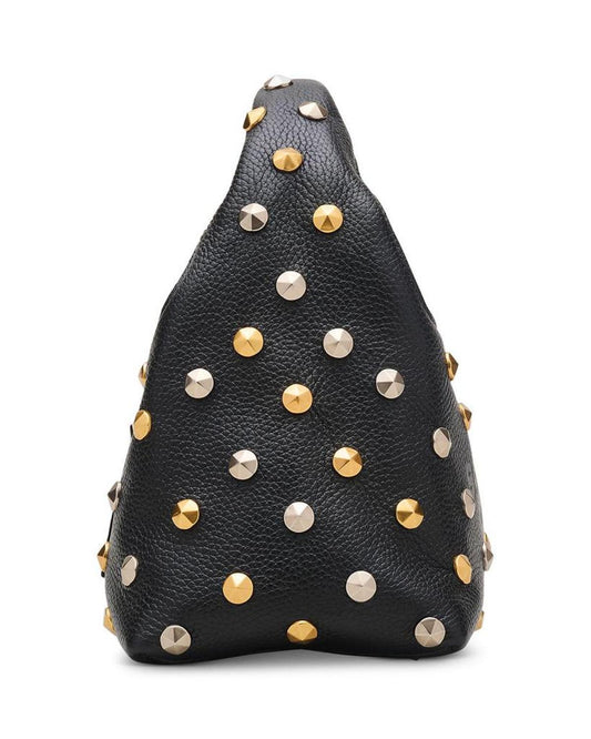 The Glam Studs Leather Mini Sack Bag