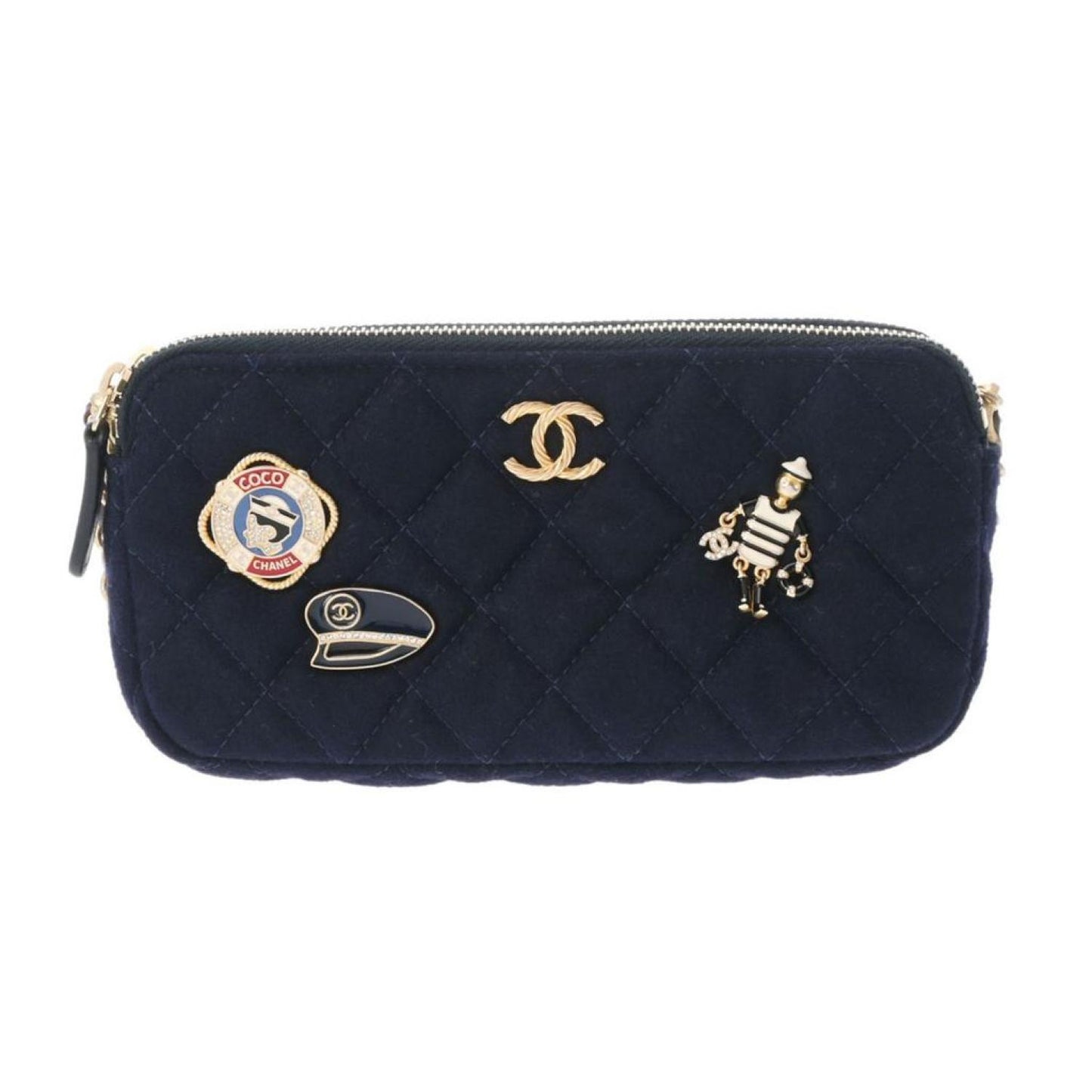 Chanel Coco Mark  Cotton Shoulder Bag (Pre-Owned)