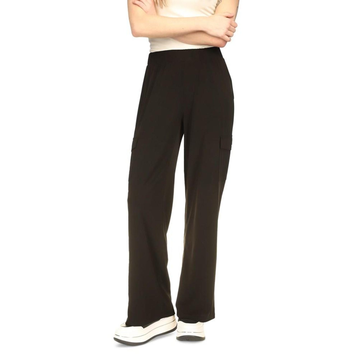 Women's High-Rise Wide-Leg Cargo Pants