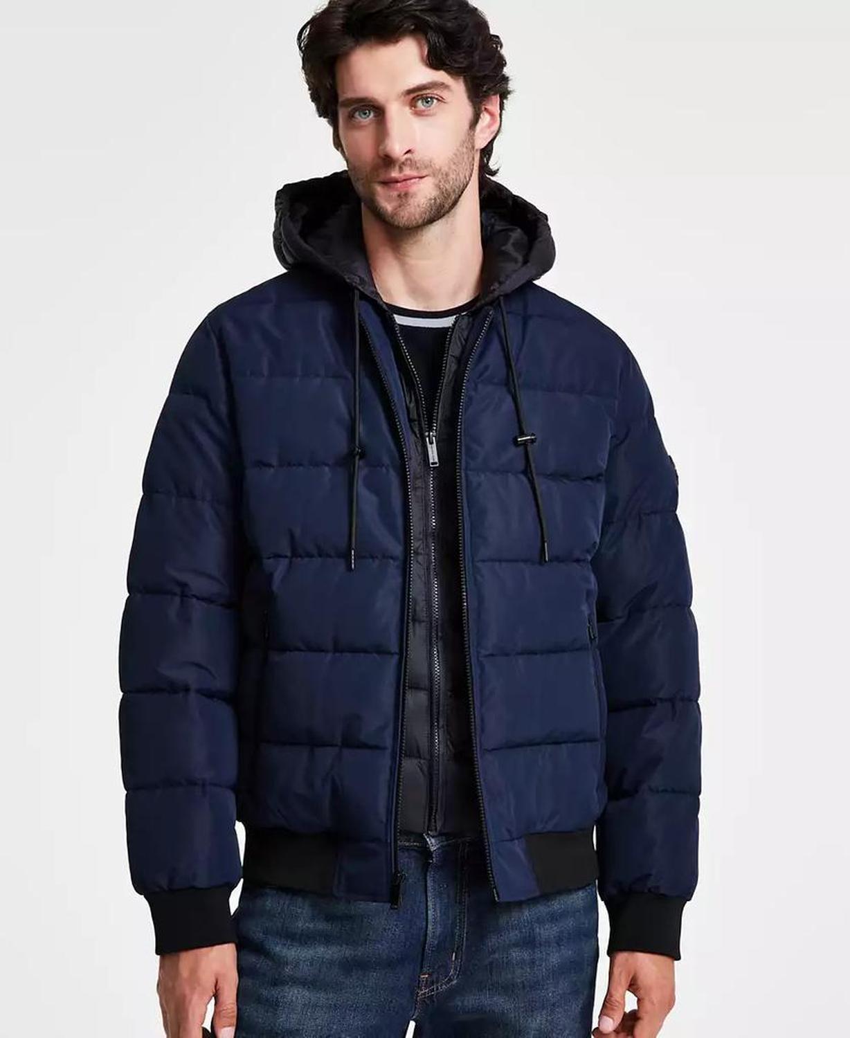 Men's Hooded Puffer Bomber Jacket