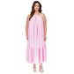 Plus Size Petal-Print Chain-Strap Maxi Dress