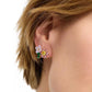 Gold-Tone Mixed Stone Flower Cluster Stud Earrings