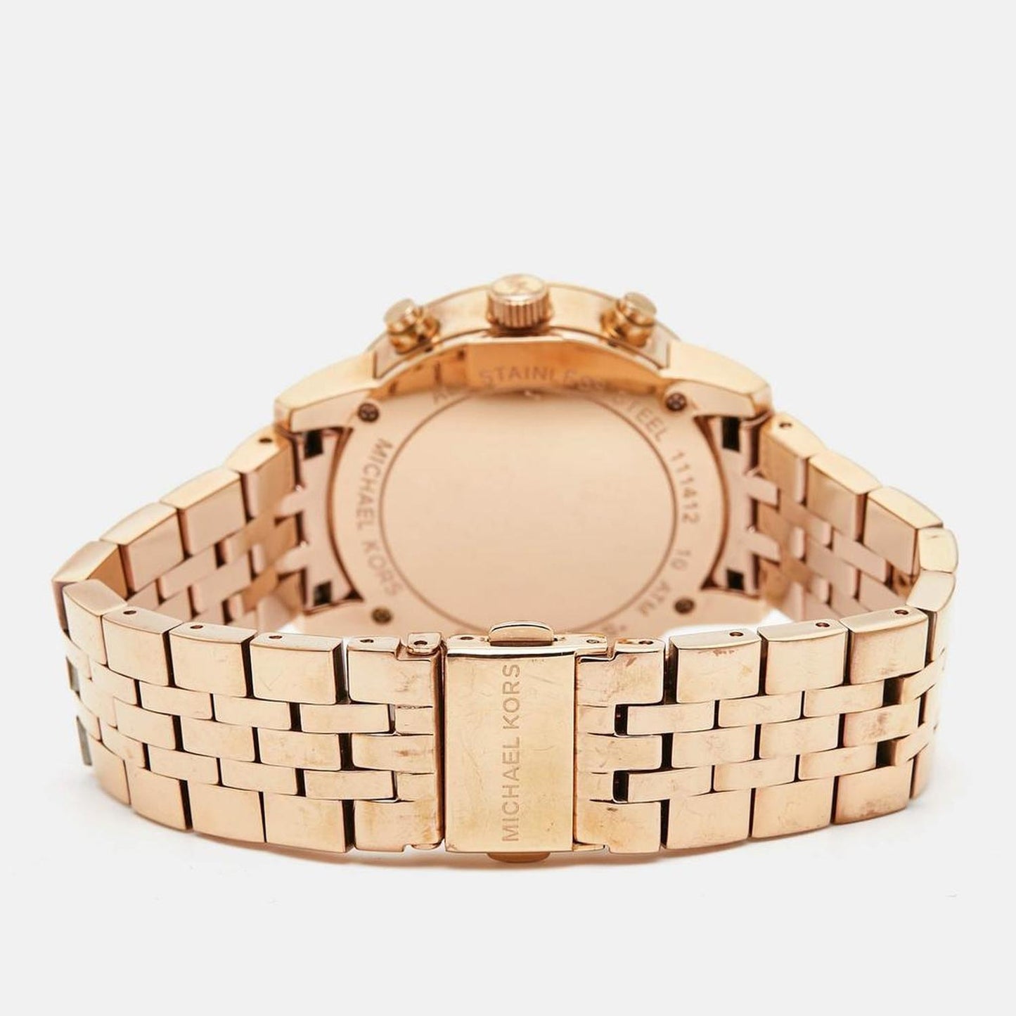 Michael Kors Mother Of Pearl Rose Gold Plated Stainless Steel Jet Set Mk5026 Women's Wristwatch 38 Mm