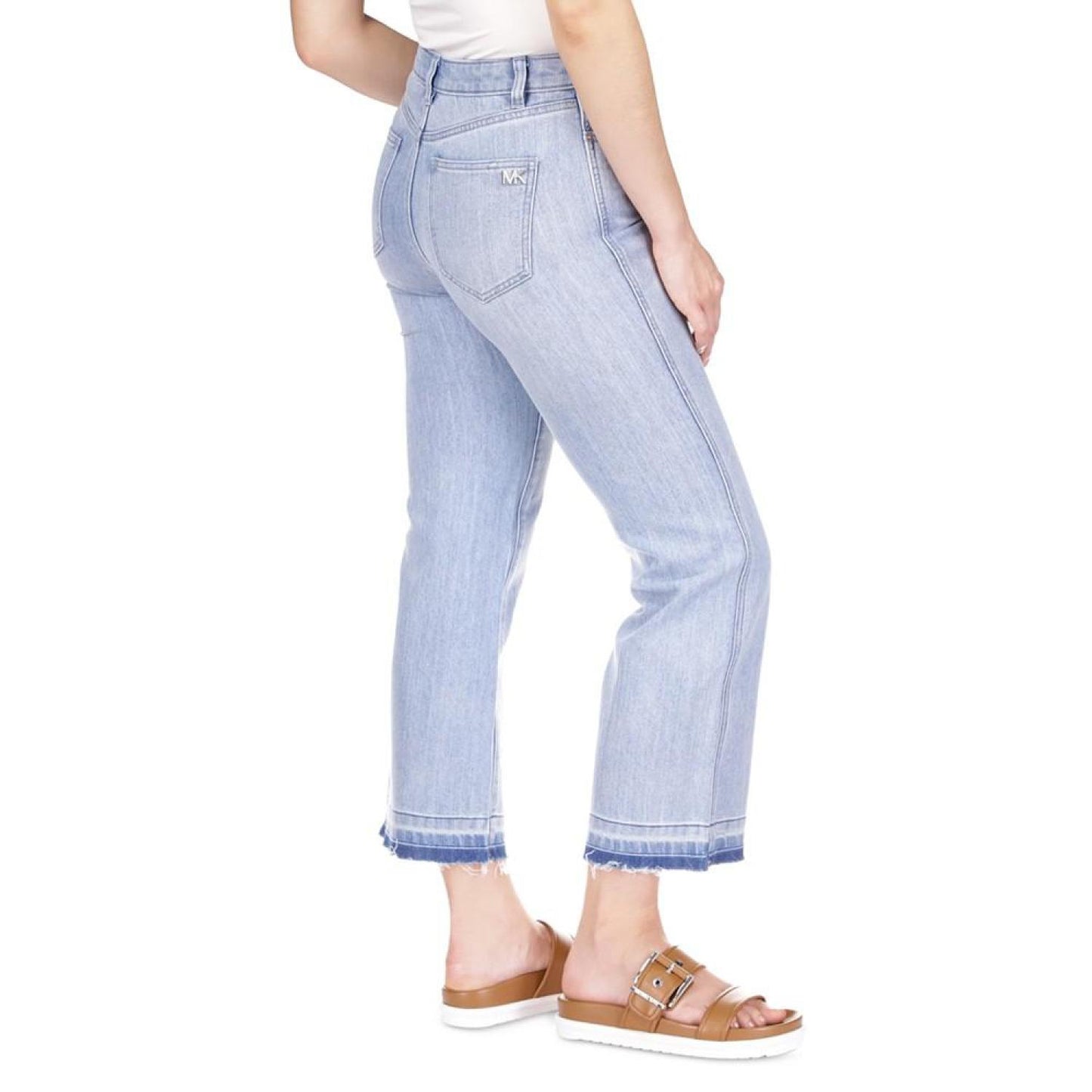 Women's Button-Fly Flared Cropped High-Rise Jeans