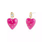 Faux Stone Vintage Charms Signature Puffy Heart Drop Earrings