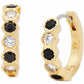 Gold-Tone Small Stone Huggie Hoop Earrings, 0.59"