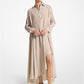 Striped Silk Crepe De Chine Caftan Shirtdress