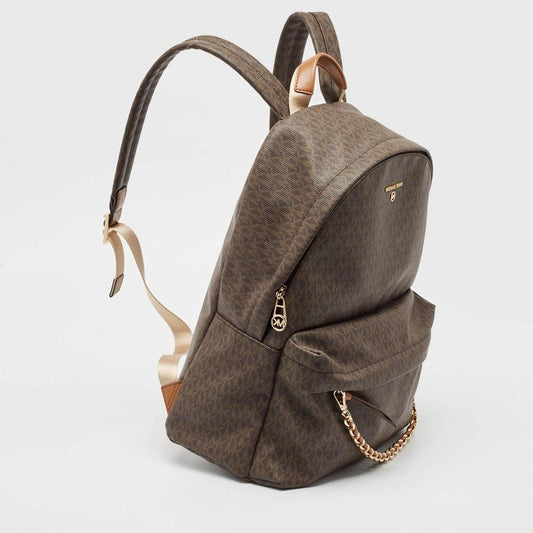 Michael Kors Dark Brown Signature Coated Canvas Large Slater Backpack