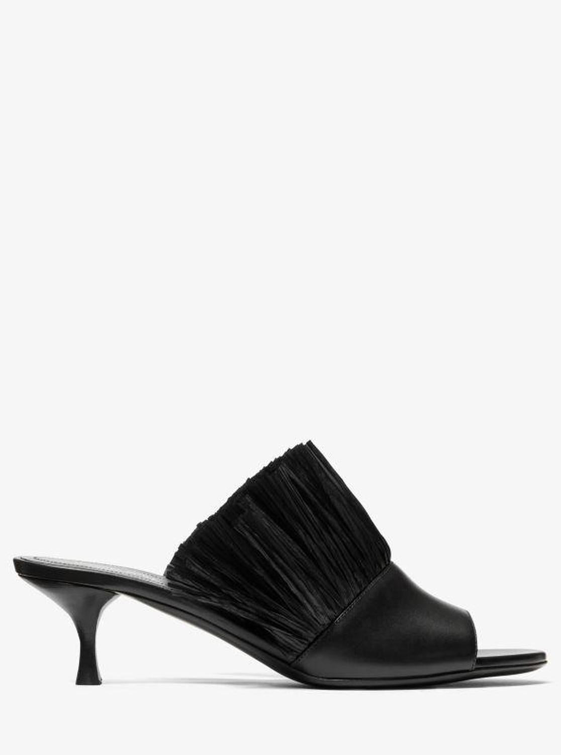 Catarina Leather and Fringe Mule