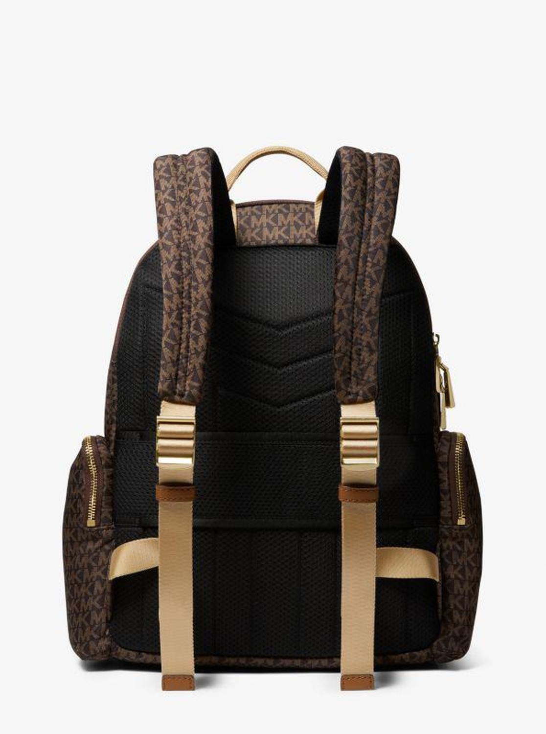 Prescott Large Signature Logo Print Woven Backpack