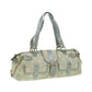 CELINE Paris Macadam Canvas Shoulder Bag Light Blue Auth 35668