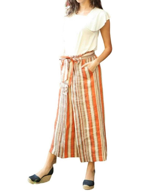 Lucas Pants In Creamsicle Stripe Orange