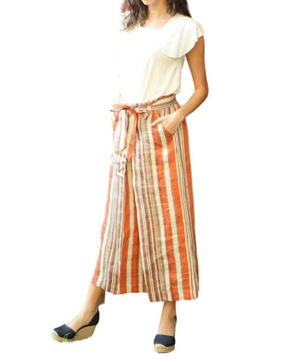 Lucas Pants In Creamsicle Stripe Orange