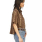 Women's Snakeskin-Print Pleated-Back Shirt