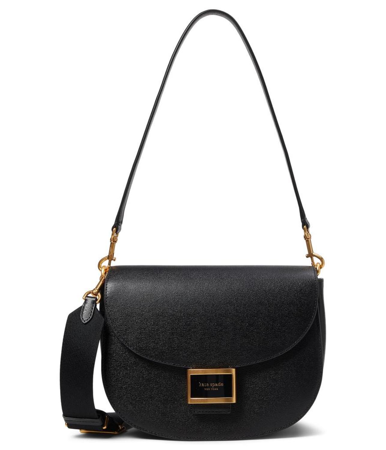 Katy Textured Leather Convertible Saddle Bag