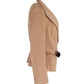 Max Mara Single Breasted Belted Blazer in Brown Camel Hair