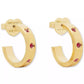 Gold-Tone Stainless Steel Small Color Pavé Huggie Hoop Earrings, 0.68"