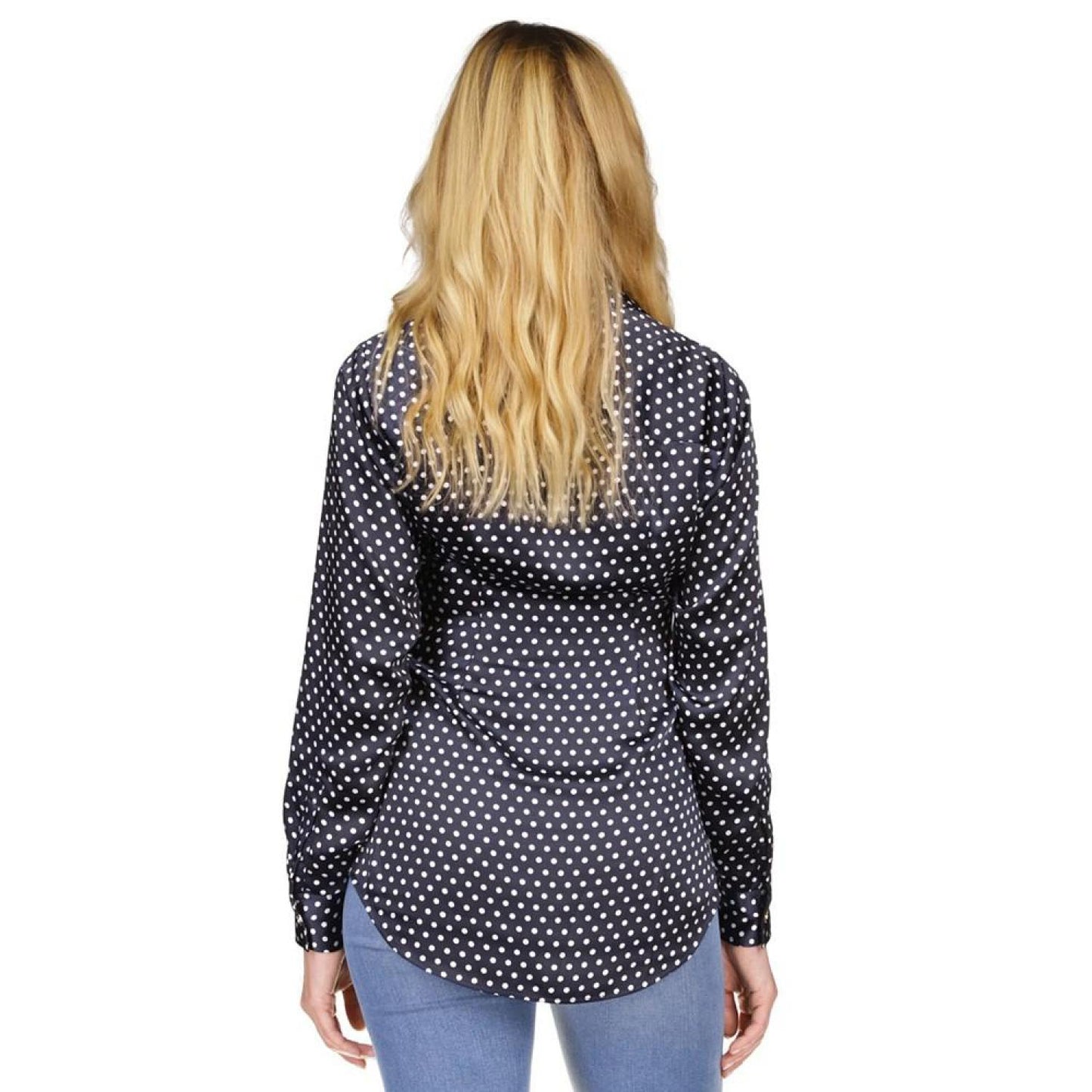 Women's Dot Print Button Front Top