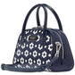 Sam Icon Daisy Dot Embossed Saffiano Leather Mini Duffle Bag