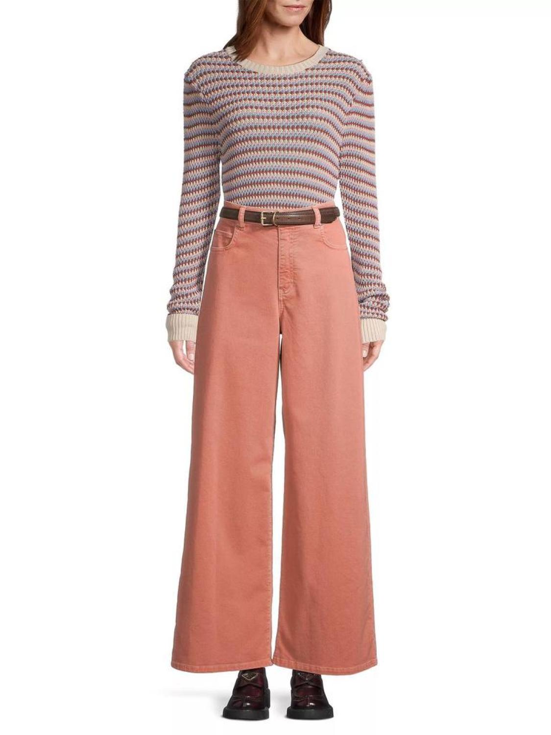 Weekend Medina Mid Rise Wide Leg Jean In Antique Rose