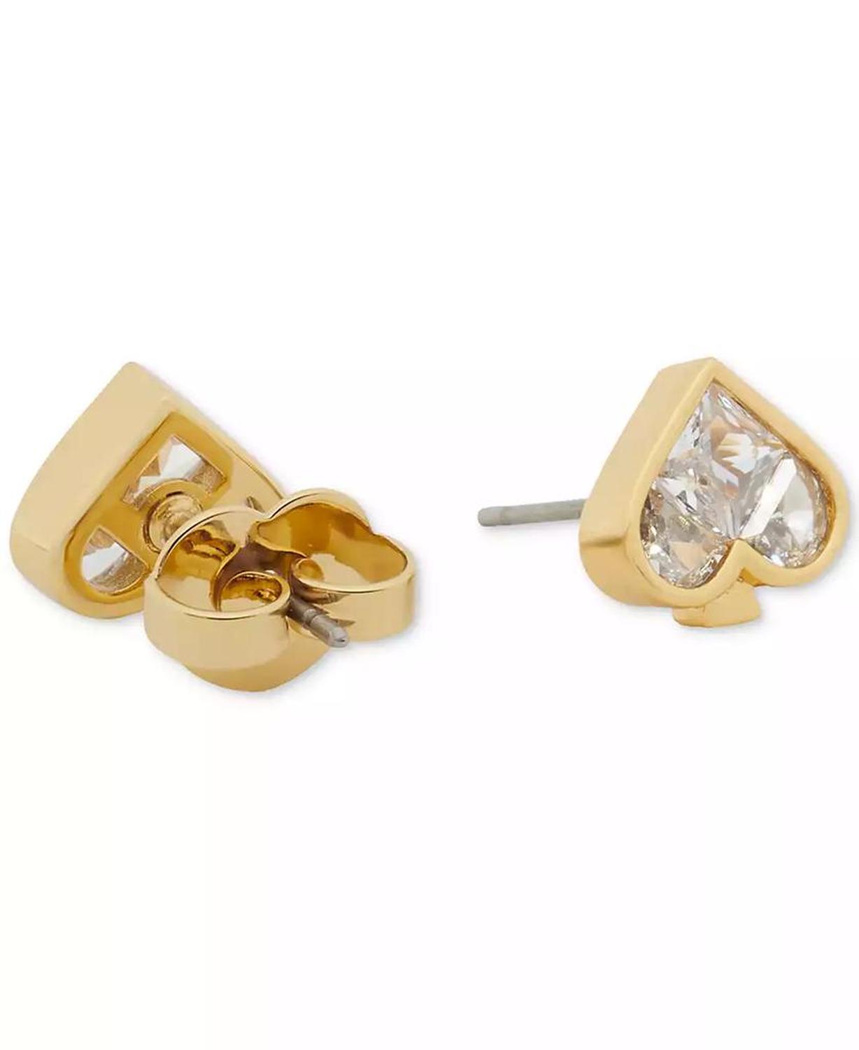 Colored Cubic Zirconia Spade Stud Earrings