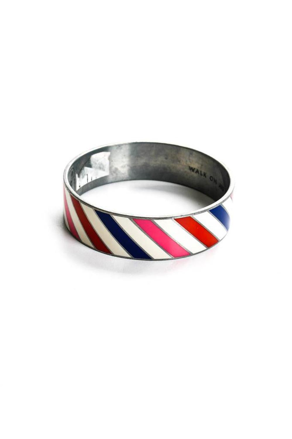 Kate Spade New York Womens Striped Print Walk on Air Bangle Bracelet Multicolor