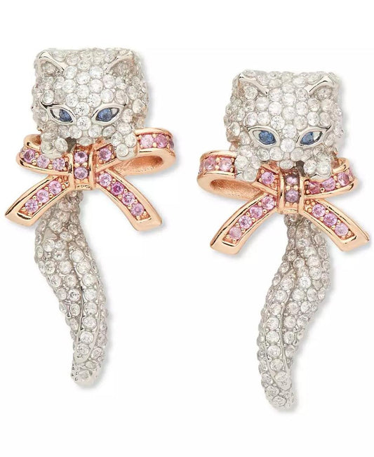 Two-Tone Pavé Pawlina Front-to-Back Earrings