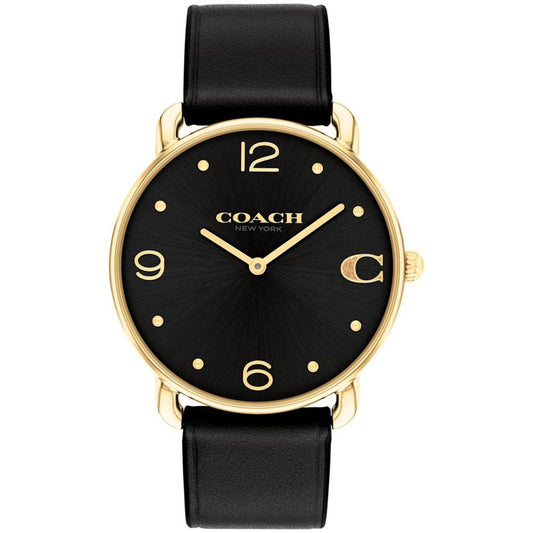 Unisex Elliot Black Leather Strap Watch, 36mm