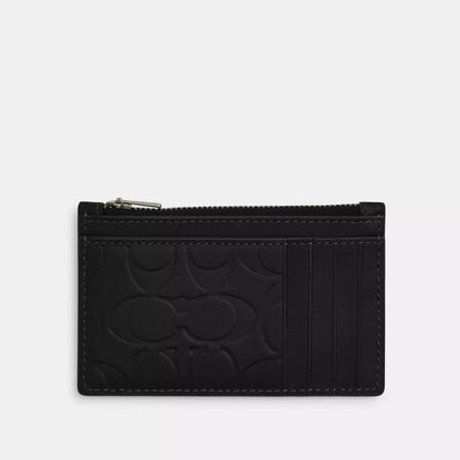 Zip Card Case In Signature Leather