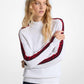 Logo Tape Cotton Blend Mock-Neck Sweater