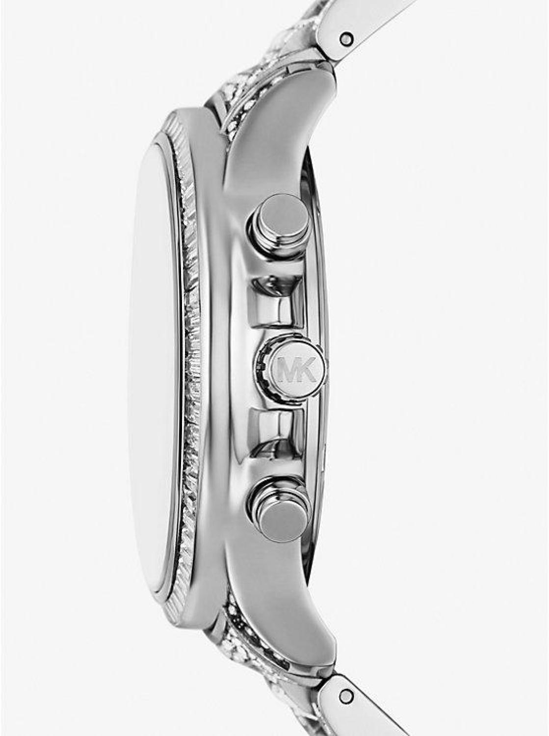 Limited-Edition Oversized Sage Pavé Silver-Tone Watch