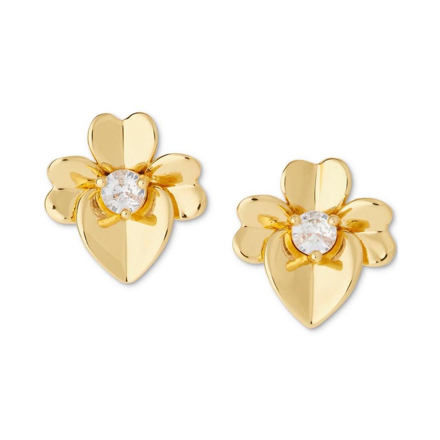 Gold-Tone Precious Pansy Stud Earrings