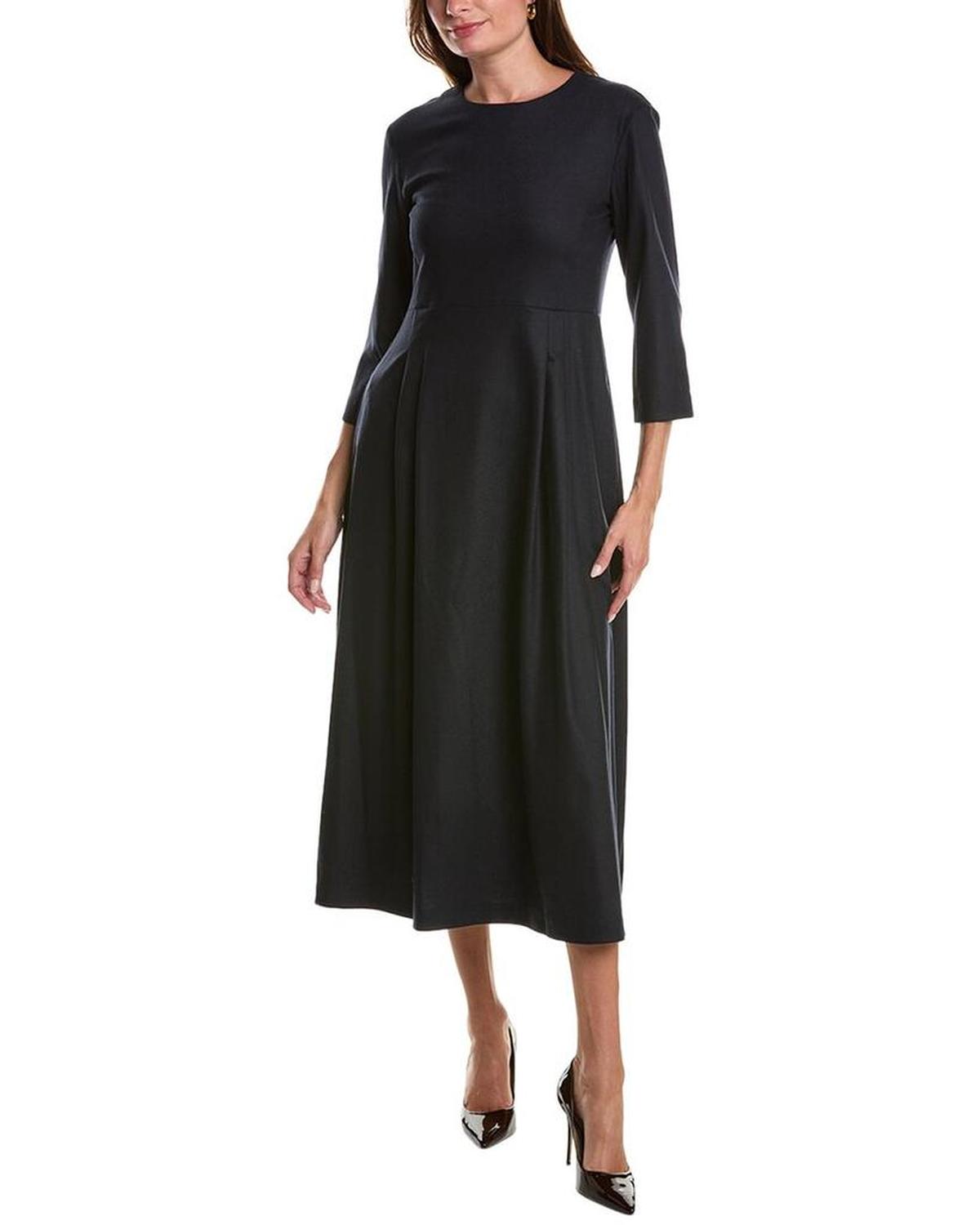 ‘S MaxMara Poker Wool-Blend A-Line Dress