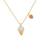 Gold-Tone Mixed Color Stone Strawberry & Ice Cream Pendant Necklace, 16" + 3" extender