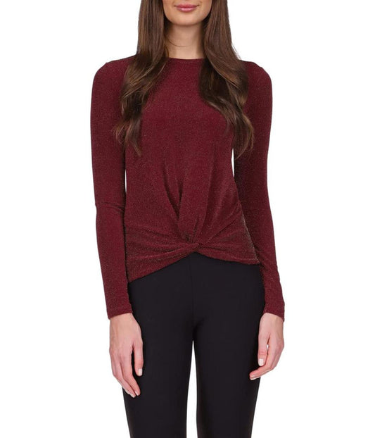 Twist Hem Long Sleeve Top