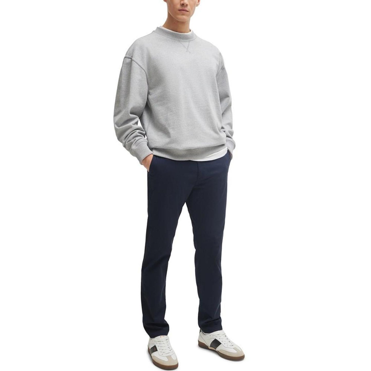 Men's Structured Tapered-Fit Trousers