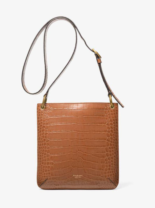 Tate Small Crocodile Embossed Patent Leather Crossbody Bag