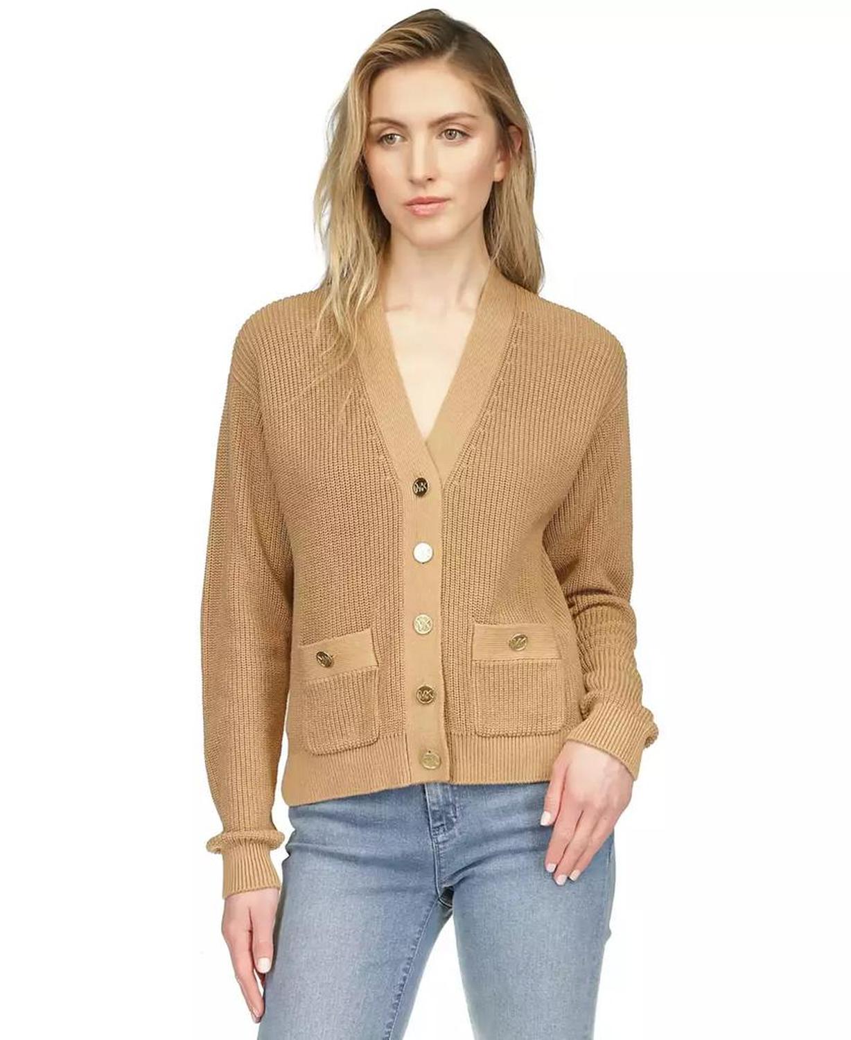 MICHAEL Women's Shaker-Stitch Cardigan Sweater