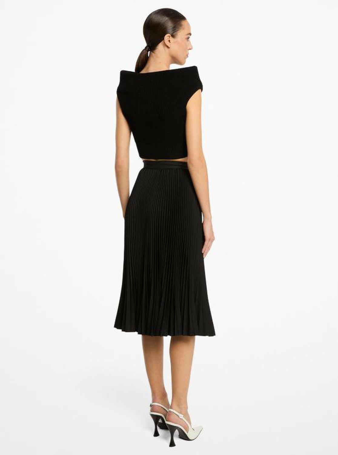 Techno Canvas Pleated Skirt