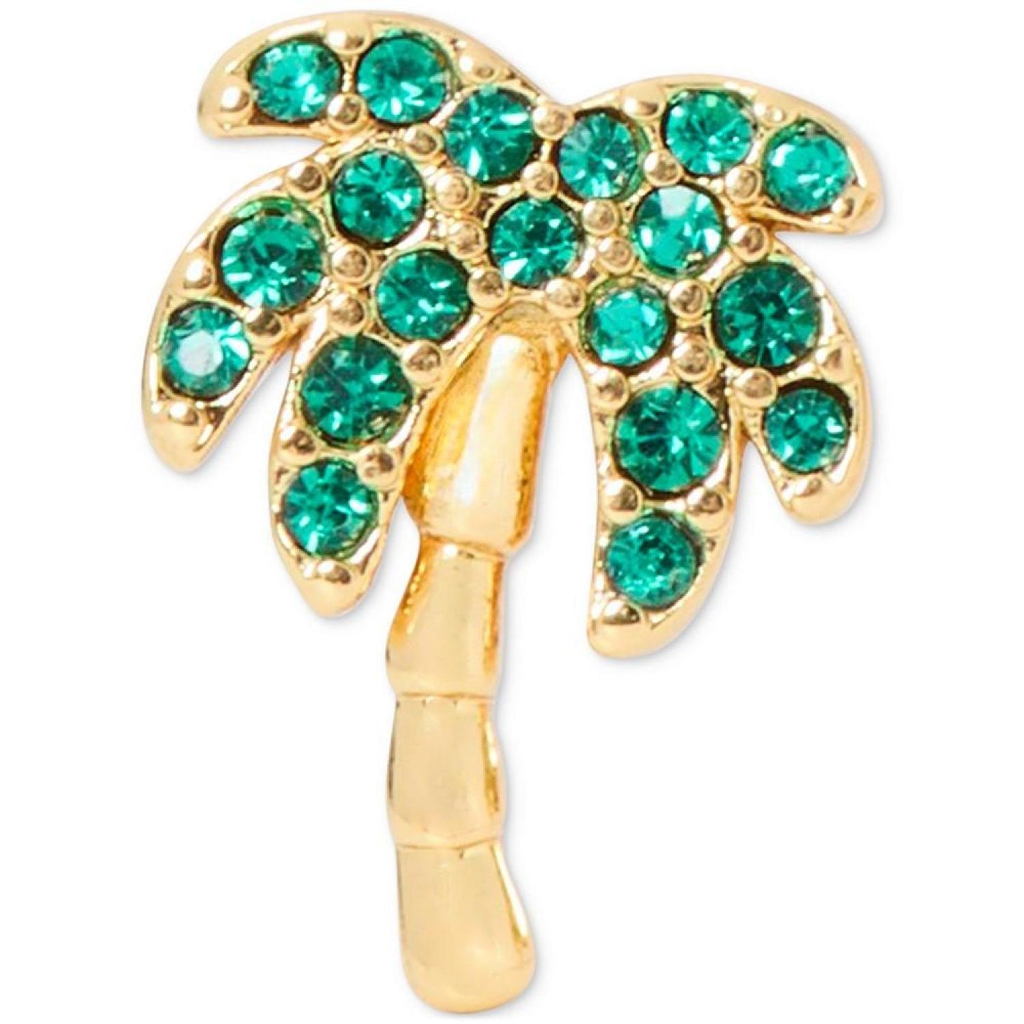 Gold-Tone Color Pavé Palm Tree Stud Earrings