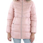 Womens Faux Fur Trim Polyester Puffer Jacket