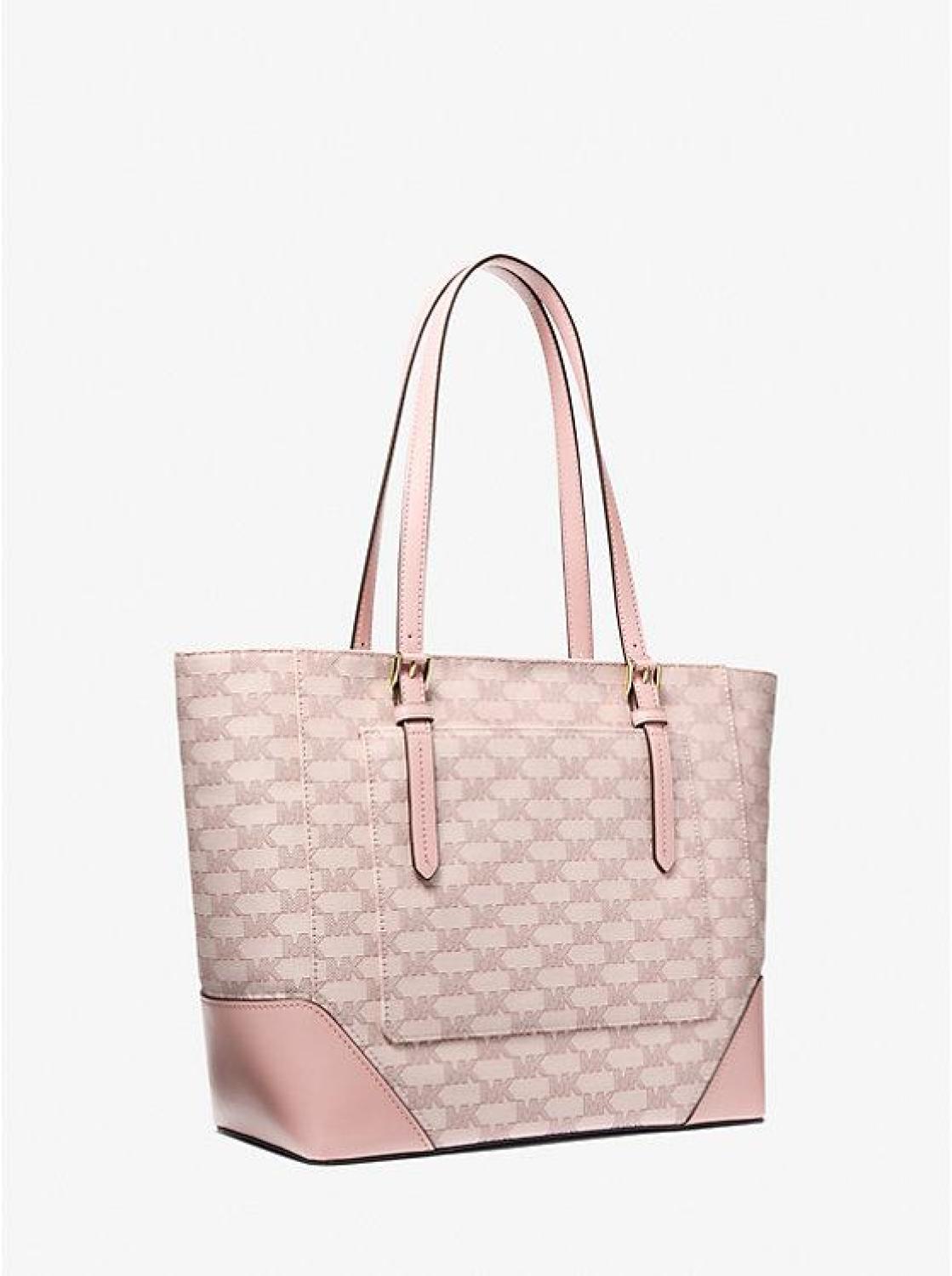 Aria Large Signature Logo Jacquard Tote Bag