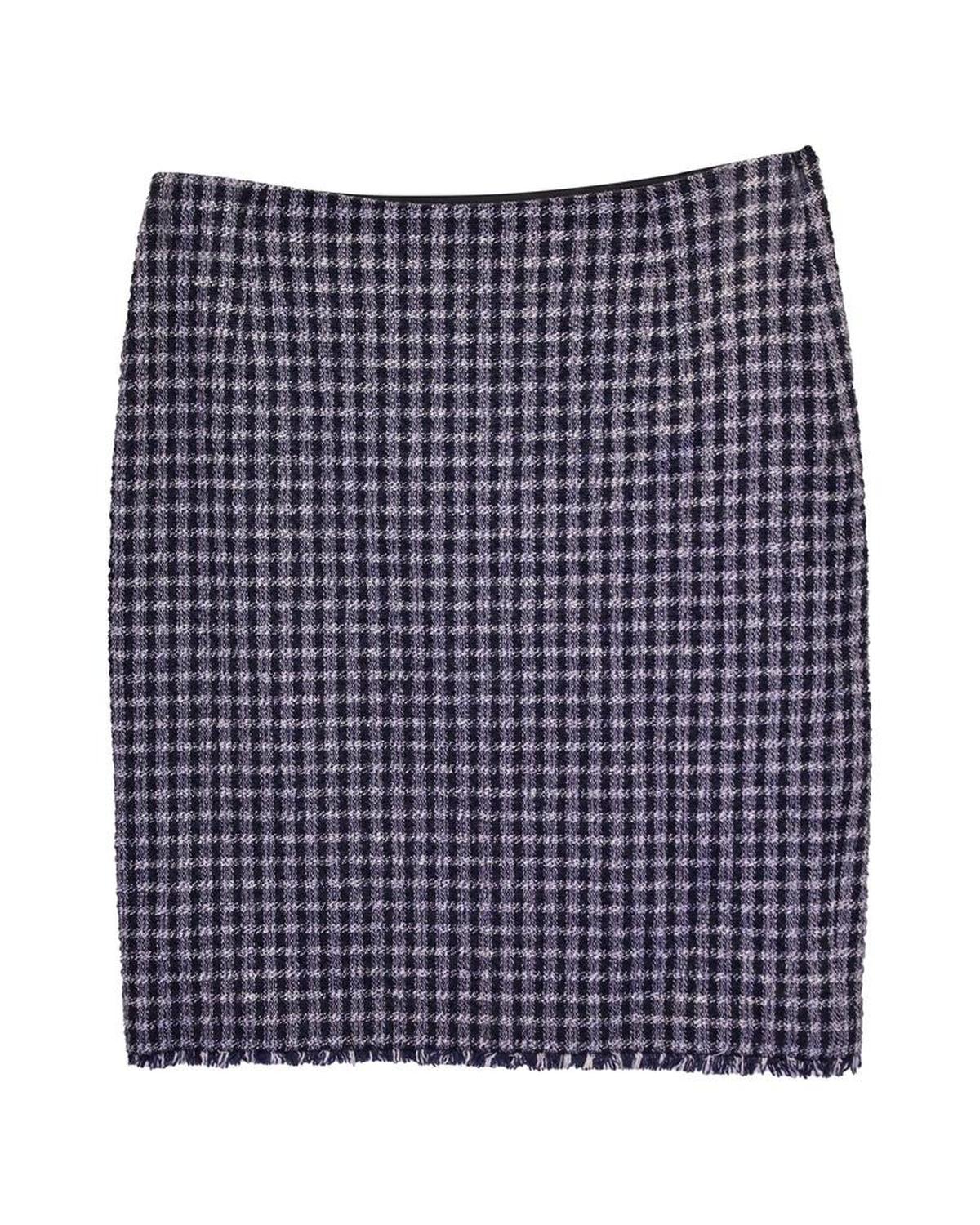 Max Mara Weekend Check Skirt in Blue Wool